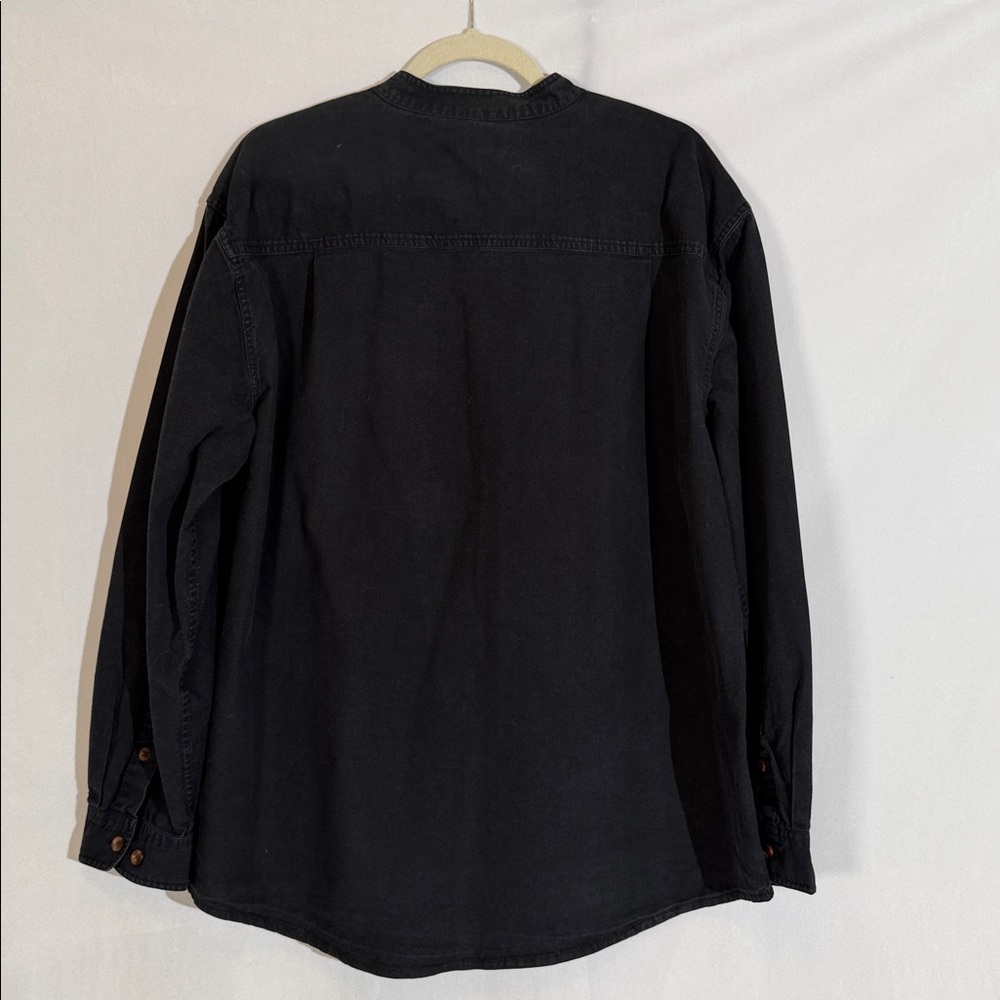 J. Peterman Long Sleeve Button Down Shirt Top Size L Black - Picture 3 of 10